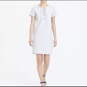 J. Crew Gray Lace-Up Dress